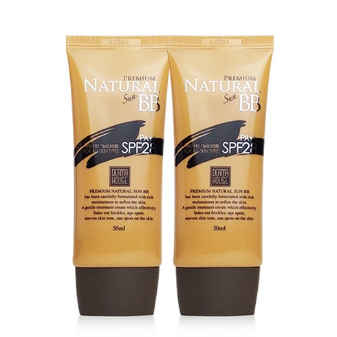 더마하우스 프리미엄 내츄럴 썬비비 50ml x 2개/자외선차단 잡티커버 피부보정 자연스러운연출, 2개