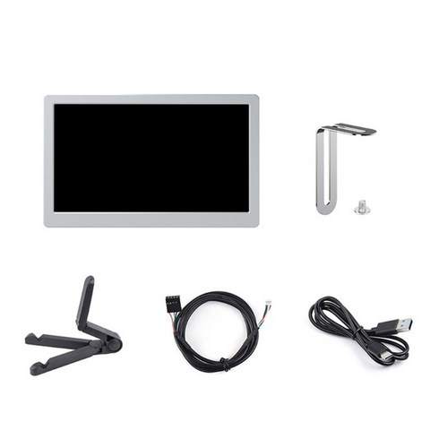 7 인치 사이드 스크린 IPS 높은 밝기 1024x600 컴퓨터 케이스 모니터 강화, 은, 1) silver, 없음