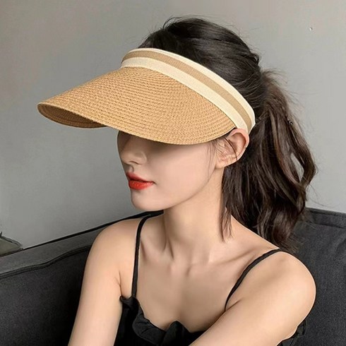 펄리브 라탄 썬캡 모자 여자 여름 자외선차단 밀짚