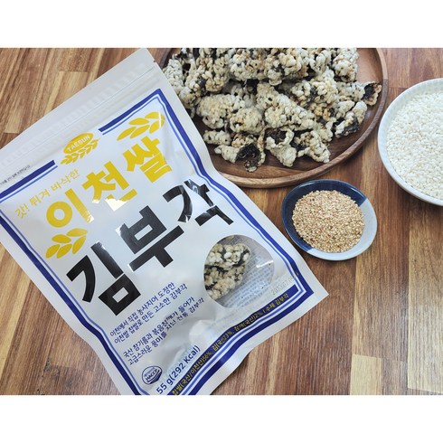 이천쌀김부각 - 이천쌀김부각 수제 찹쌀 김 부각 55g 화사 김부각 아이들간식 맥주안주, 3개