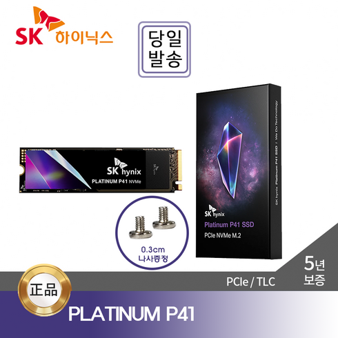 p411tb - SK하이닉스 Platinum P41 M.2 NVMe SSD (GEN4/TLC/PS5 호환)+고정나사, P41_1TB