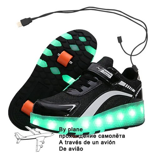 힐리스 바퀴달린신발 문워커스 USB 충전 롤러 스케이트 캐주얼 신발 자동 재지 LED 조명 깜박이는 빛나는 스니커즈 바퀴 달린
