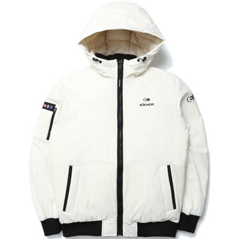 아이더 아이더(EIDER) 이월상품 남성 간절기 겨울 숏기장 기본핏 생활방수 방풍 후드일체형 소매밑단시보리 등산 캐쥬얼 스포츠 경량구스다운 자켓 DMW21551 STOOKY AIR (스투키 에어) 다운 OM