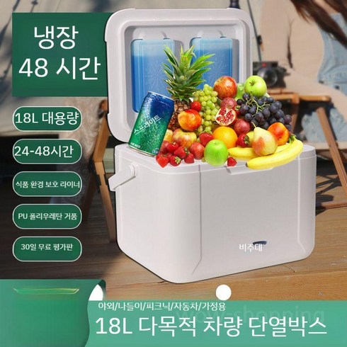 Xiaoice 18L 자동차 인큐베이터 야외 캠핑 냉장 얼음 양동이 상업용 쿨러 및 워머 5L 휴대용 소형 아이스 박스, 4L 다목적 냉난방 인큐베이터 (아이스팩 6개 제공)