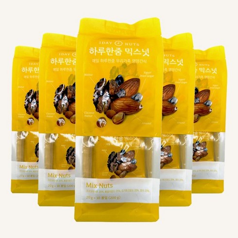 하루한줌 하루견과 (20g*10봉입), 믹스넛, 5개