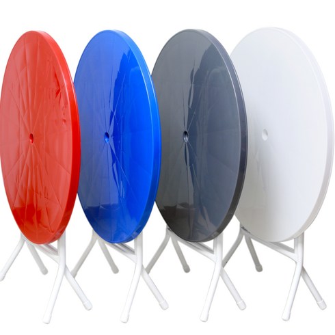 야외테이블판매 - 이리빙몰 접이식 플라스틱 테이블 폴딩, 원형 레드