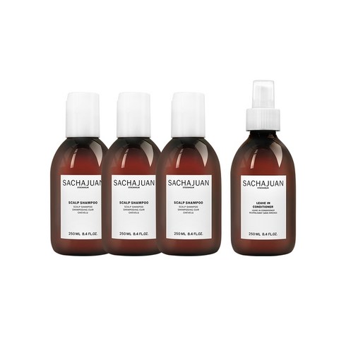 사샤후안 헤어 샴푸&컨디셔너 패키지(스칼프 샴푸 250ml x 3개 + 리브-인 컨디셔너 250ml x 1개)