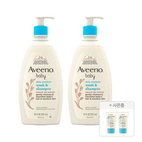 존슨앤존슨 존슨즈 베이비 수딩내추럴 로션 400ml 3개 + 증정 화이트 100ml 2, 데일리모이스처 워시샴푸 532ml 2개+증정