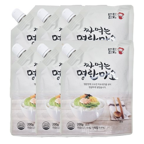 반찬단지 짜먹는 명란마요, 200g, 6개