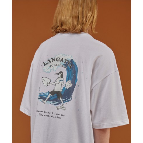 꼼파뇨 16수 LANGATTA Penguin 로고 반팔 티셔츠