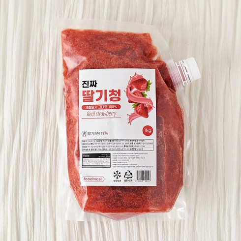 푸드마실 진짜 딸기청 리얼 스트로베리, 1개, 1kg