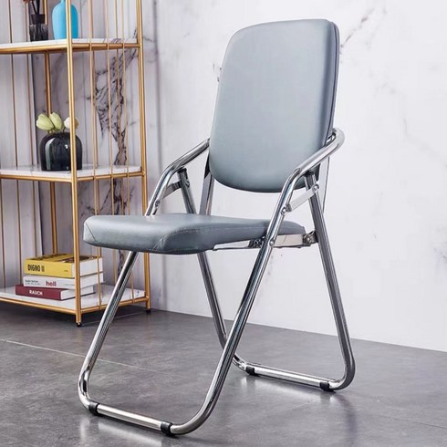 설치 면제 접이식 의자 가정용 인테리어의자 사무용 의자 강습의자, 그레이, 1개