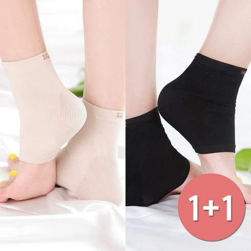 바디척 풋패드 2켤레 발뒷꿈치패드 발뒤꿈치 갈라짐 양말 보습 각질 발꿈치 발바닥, 1세트, 스킨+스킨
