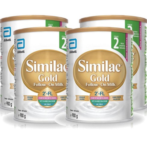 시밀락 - Similac Gold 시밀락 골드 팔로우 온 밀크 2단계 분유 900g 4팩, 4개