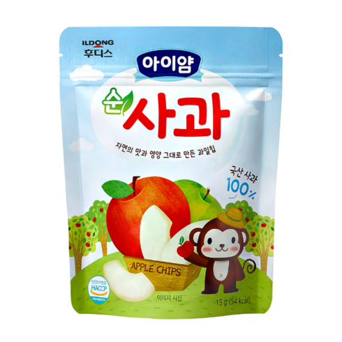 후디스 아이얌 과일칩 순사과무배, 15g, 8개