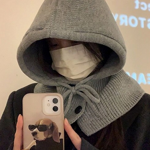 글램디아 따뜻한 니트 바라클라바 따스넥워머 겨울방한모자