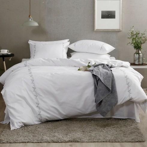 베딩나라 [라셀렌]마리아노벨라 순면60수 100%코튼 정통호텔 자수 이불커버세트(SS/Q)