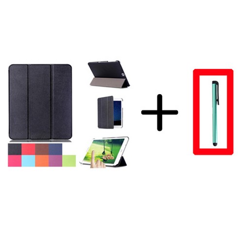 COCOGOGO 갤럭시탭S2 9.7 Wi-Fi SM-T813 케이스+터치펜, 블랙