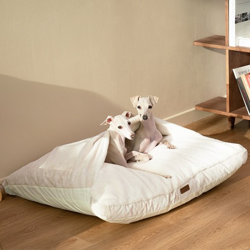 펫테일 컴피베드 캥거루 강아지 방석 이불 단모종 은나노 대형 침대, 네추럴 베이지