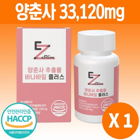 양춘사 추출물 바나바잎 플러스 해썹 인증, 1개, 60정