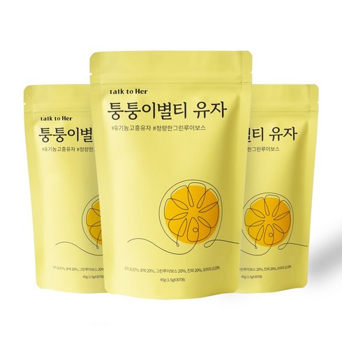 퉁퉁이별티 - 톡투허 퉁퉁이별 유자티, 45g, 3개