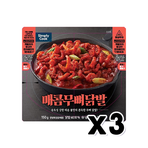 심플리쿡 매콤무뼈닭발 간편술안주 150g x 3개