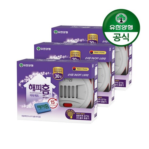 뉴향훈 - 해피홈 new 매트 코드 롤러 훈증기 + 파워 매트 30p, 3세트