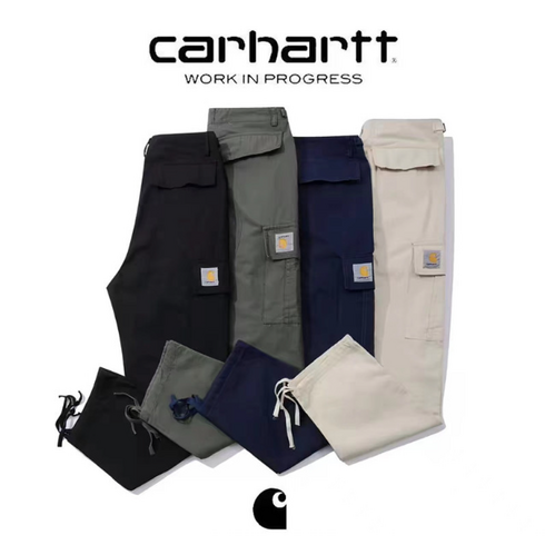 2023년 가성비 최고 칼하트바지 - 칼하트 오버올 레트로 카고바지 루즈 스트레이트 커플 남녀공용 Carhartt Wip Cargo Pants