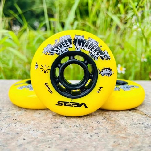 인라인스케이트 스트리트 인베이더 휠 Patines 타이어 롤러 FSK HV용 SEBA 84A 72 76 80mm 로트당 4 개, 9.yellow - 80mm
