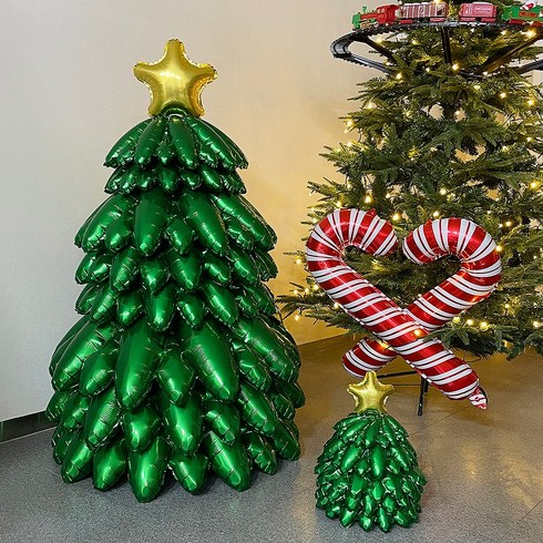 2023년 가성비 최고 풍선트리 - 크리스마스 대형 왕트리 스탠딩 풍선 장식 파티용품 데코, 대형트리