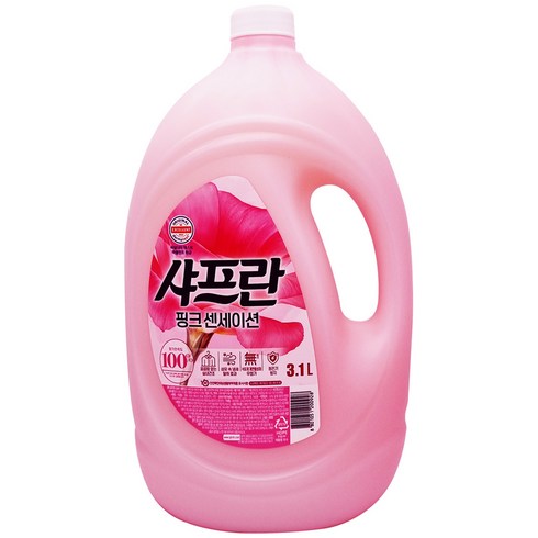 샤프란 섬유유연제 핑크 센세이션, 3.1L, 4개