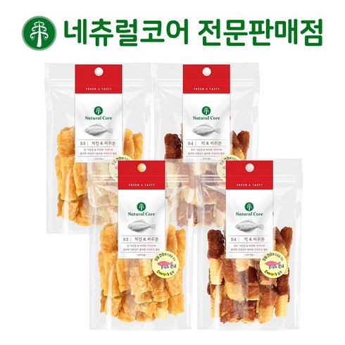 네츄럴코어 피쉬본, 치킨/오리 혼합 피쉬본 70g x 4개