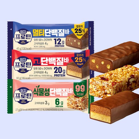 이지프로틴 단백질바 3종 8+8+8 혼합구성, 1세트, 1016g