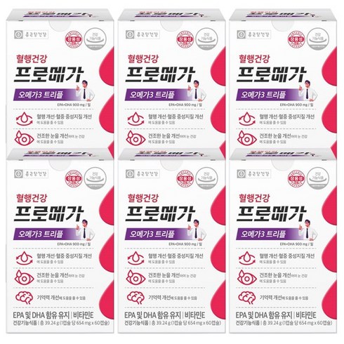 프로메가 오메가3 트리플 장용성 39.24g, 60정, 6개