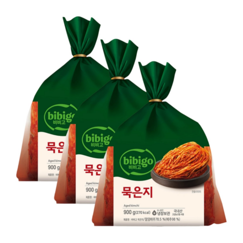 비비고묵은지 - 비비고 묵은지, 900g, 3개