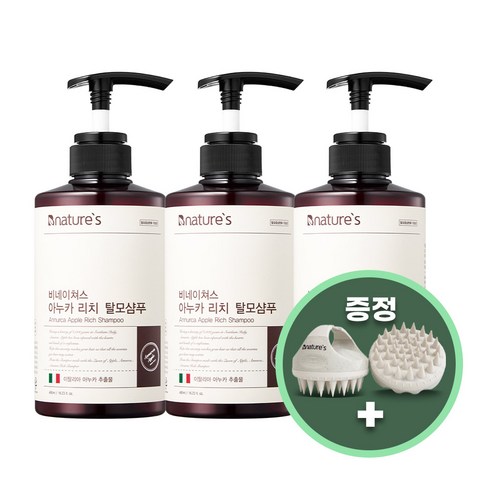 비네이쳐스 아누카리치 샴푸480ml [3통] /아누카샴푸 아누카탈모샴푸, 3개, 480ml