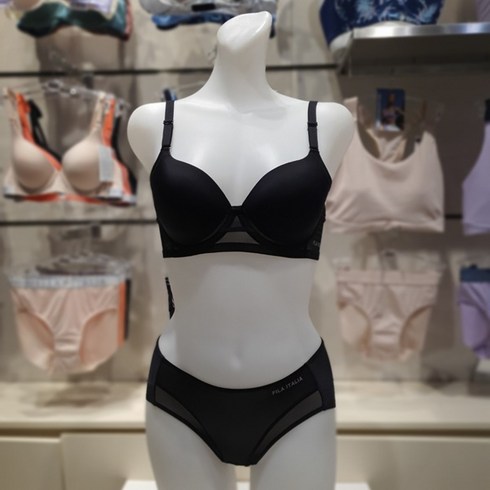 휠라브라세트 - [ FILA 언더웨어] NC터미널점 @@젊은감성@@ 여성 썸머 쿨 히든메쉬 와이어 브라 팬티 세트 BAGDRG2644FBLK