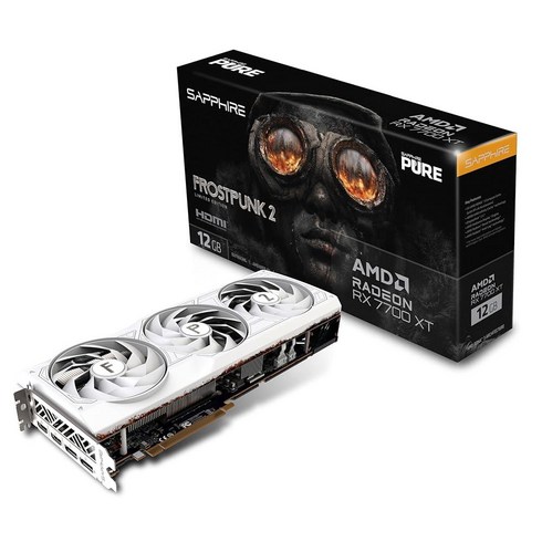 프로스트펑크2 - Sapphire 11335-08-50G 퓨어 AMD 라데온 RX 7700 XT 프로스트펑크 2 에디션 게이밍 그래픽 카드 AMD RDNA 3