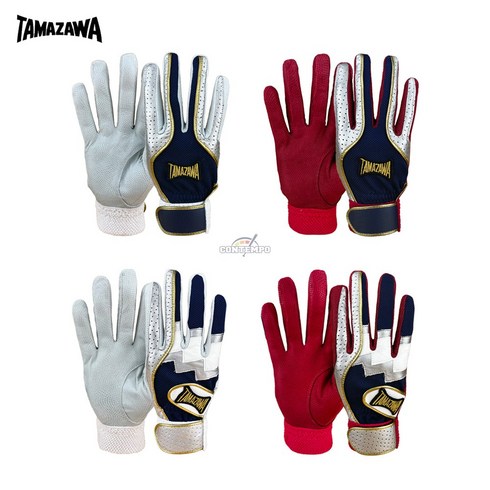 2023년 가성비 최고 20-21블리자드스키 - 타마자와 야구 배팅장갑 천연 타자장갑 타격장갑 투버튼 원버튼 (4종), 네이비/레드, S