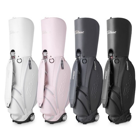 2023년 가성비 최고 어뉴골프백 - 신상품 남여공용 두바퀴 트롤리 PU 방수 9인치 베스트 골프 캐디백, 블랙