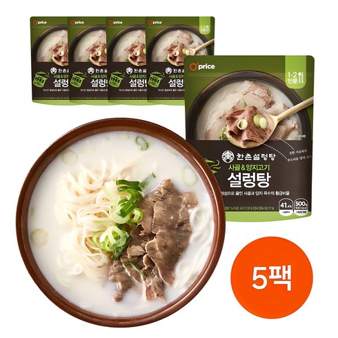 설렁탕2팩 - Oprice 한촌설렁탕 정통설렁탕 500g, 5개