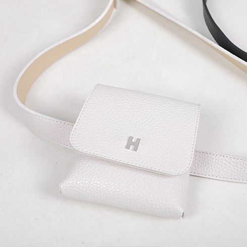 2023년 가성비 최고 여성골프힙색 - 투엘라 H로고 여성 미니 골프 파우치 벨트 공 가방 힙색 볼주머니 (DM11LT014W), 화이트