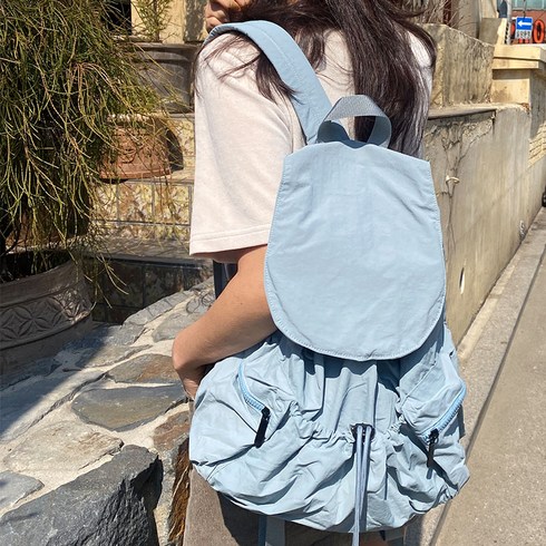 나일론백팩 - 마디에라 나일론 스트링 경량 포켓 여성 백팩 가방