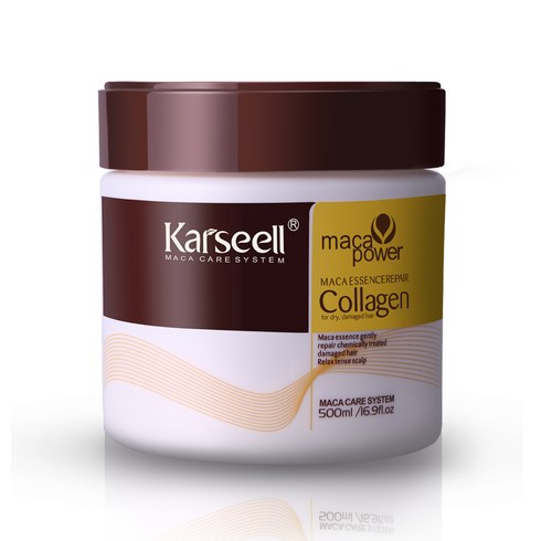 karseell - 정품 Karseell 카르셀 유명 헤어 마카 케어 파워 콜라겐 트리트먼트 500ml 대용량 리페어 컨디셔닝 마스크 건조손상 케어, 1개