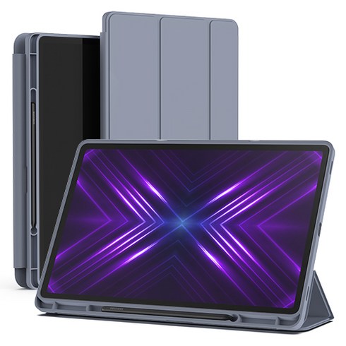 신지모루 스마트커버 펜슬 수납 태블릿PC 케이스, 라벤더 퍼플