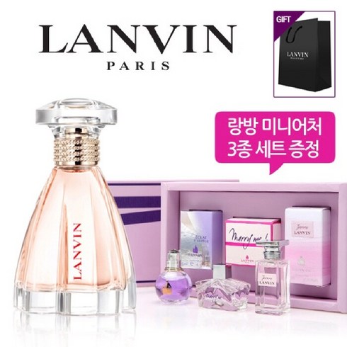 랑방 모던 프린세스 오드퍼퓸 60ml + 미니어처 3종세트 + 쇼핑백, 상세 설명 참조, 선택1:본품60ml+미니3종세트+쇼핑백, 선택1:본품60ml+미니3종세트+쇼핑백