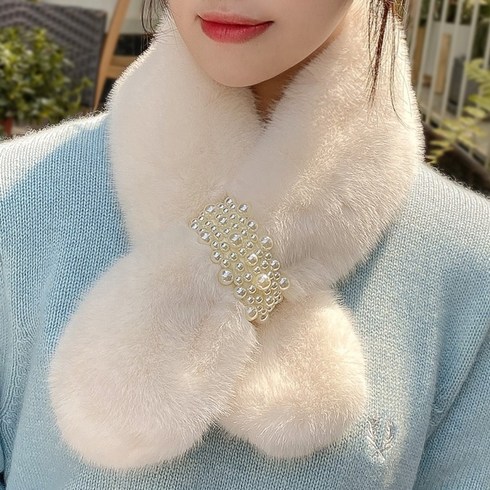 밍크 목도리 머플러 숏머플러 토끼털 목도리 넥워머 퍼머플러 겨울 스카프