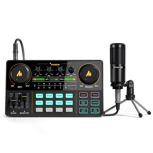 마오노 캐스터 방송용 오디오 인터페이스 3.5mm 콘덴서 마이크 세트, AU-AM200-S1