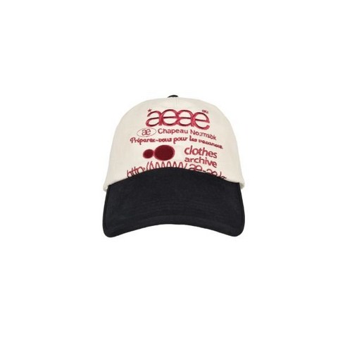 AEAE WEB LOGO 5 PANNEL BALL CAP - [ECRU/BLACK] 1021864