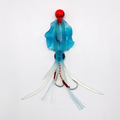 지그 오징어 웜 미끼 소프트 광어 참돔 쉐드웜 낚시, 블루, 1개